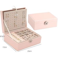 Boîte à bijoux portable de luxe en cuir, organisateur à tiroirs multi-compartiments, étui de voyage personnalisé avec logo pour présentation et rangement