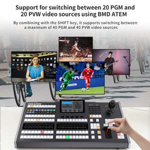 Chất lượng hàng đầu PTZ điều khiển 80 kênh USB3.0 video Switcher cho đa máy ảnh live streaming với 5.5-inch <span class=keywords><strong>LCD</strong></span> Màn hình màu - Product Image 2