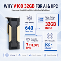 V100 32GB PCIE HBM2 GPU Hızlandırıcı PCIe 3.0 x16 Yapay Zeka Derin Öğrenme Sunucu Bilgisayarları için Grafik Kartı