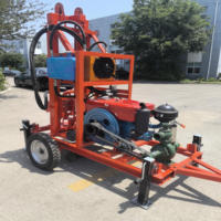 Plataforma de Perforación Portátil para Pozos de Agua, 200m de Profundidad, Motor Diésel, Caja de Cambios, Rodamientos, Montada en Remolque, Fácil Operación