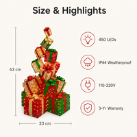 Outdoor LED Weihnachtsbaum-Beleuchtung 165cm 450LED Gestapelt Wasserdicht IP44 220V Gartendekoration