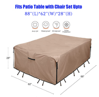 Housse de Table de Patio rectangulaire robuste, couvre-meubles imperméables à usage multiple pour Table à manger et chaises d'extérieur