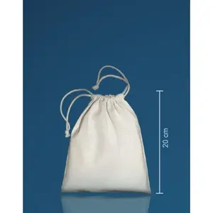 Borsa media in cotone con coulisse, merchandising sostenibile - Product Image 1