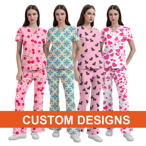 Divise Mediche di Alta Qualità con Stampe Animali Multicolore per Donne, Set di Uniformi Mediche, Camici Medici, Uniformi da Infermiere per Laboratorio - Product Image 5