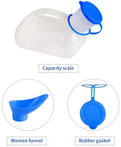 ขวดโถปัสสาวะพลาสติกสำหรับทั้งชายและหญิงแบบพกพาสำหรับตั้งแคมป์กลางแจ้งขนาด1000มล. พร้อมฝาปิดและกรวย - Product Image 5