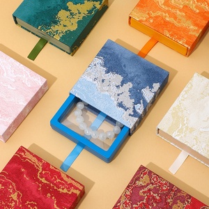 กล่องกระดาษแข็งทรงสี่เหลี่ยมแบบแขวน กล่องใส่เครื่องประดับแบบดึงออกได้ ป้องกันฝุ่น สำหรับแหวน สร้อยคอ กำไลคริสตัล - Product Image 3