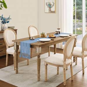 Runner da Tavola Boho <span class=keywords><strong>Beige</strong></span> con Nappe, Runner Tessuto a Mano, Stile Rustico per <span class=keywords><strong>Cucina</strong></span>, Sala da Pranzo e Arredamento Casa - Product Image 4