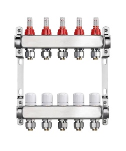 Colector de Calefacción por <span class=keywords><strong>Suelo</strong></span> <span class=keywords><strong>Radiante</strong></span> de Acero Inoxidable de 4 Circuitos con Válvula de Bola y Válvula de Ventilación - Product Image 4
