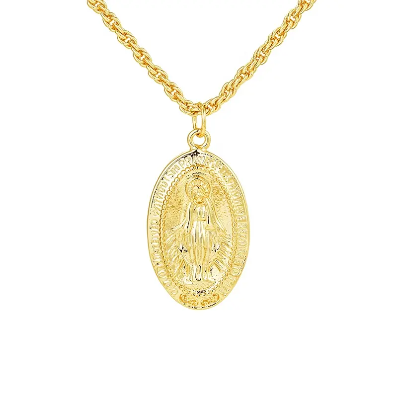 Gemnel Moederdag Sieraden Maagd Maria Hanger Medaillon 925 Zilveren Ketting