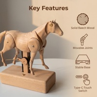Automatone en bois sculpté à la main JHISEN, rechargeable, pour cadeaux de Noël et boutiques équestres