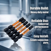 KiWALL 5Pcs HEX 5 Impact Driver Bit Set, S2 Steel Magnetic Screwdriver Bits, 1/4" Hex Shank Quick Change Power Drill Bits