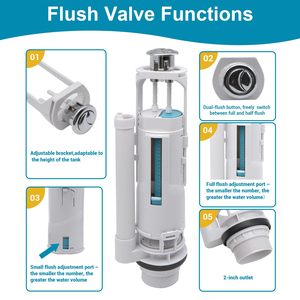 Kit de remplacement de valve de chasse d'eau pour réservoir de toilettes, 2 pouces, pièce de réparation de siphon à double chasse, compatible avec les réservoirs séparés Geberit - Product Image 5