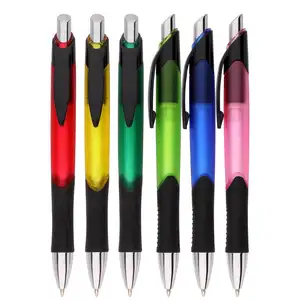 Heiße Werbe OEM blau schwarz Kunststoff Kugelschreiber Kugelschreiber mit 5 Farben beraten