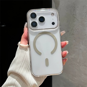 Hot Sale <b>PC</b> Clear Slim Phone Case for iPhone 17 Pro Max <b>Wireless</b> Charging Fresh Color Magnetic Transparent Anti-Yellow Cover - Product Image 6