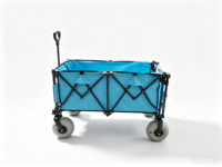 Chariot de plage en PVC de 9 pouces avec poignée réglable, roues à ballon, personnalisable, OEM, pliable, pour pique-niques et plage