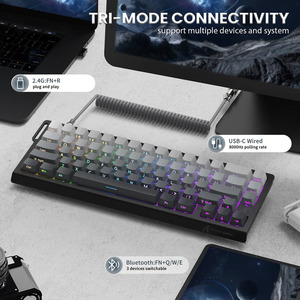 <span class=keywords><strong>Teclado</strong></span> Inalámbrico ATTACK SHARK X68PRO HE 60% con Cable En Espiral, Tres Modos, Frecuencia de Sondeo de 8000Hz, <span class=keywords><strong>Teclado</strong></span> para Juegos DKS - Product Image 3