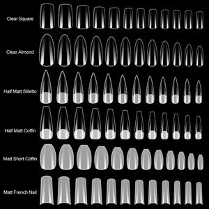 CANNI Marque Blanche Faux Ongles 6 Séries Couverture Complète Style Français 240 Pièces/Boîte Effet Mat Demi-Couverture <span class=keywords><strong>Gel</strong></span> Souple Capsules Ongles Boîte Transparente - Product Image 2