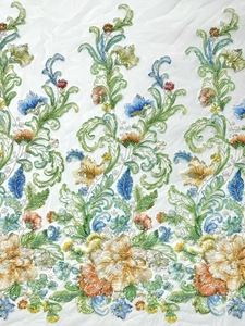 High Quality <strong>Heavy</strong> 3d Flower <strong>Lace</strong> Beaded Sequins <strong>Lace</strong> <strong>Fabric</strong> for Bridal Wedding Dresses Evening Dress Tulle <strong>Lace</strong> - Product Image 3