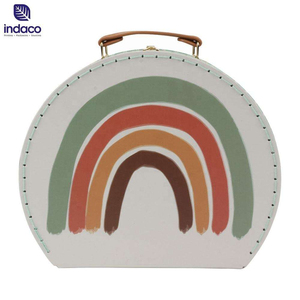 The new Nordic style rainbow semi-circular suitcase is a storage box suitable for <b>clothes</b> and items of newborns - Product Image 1