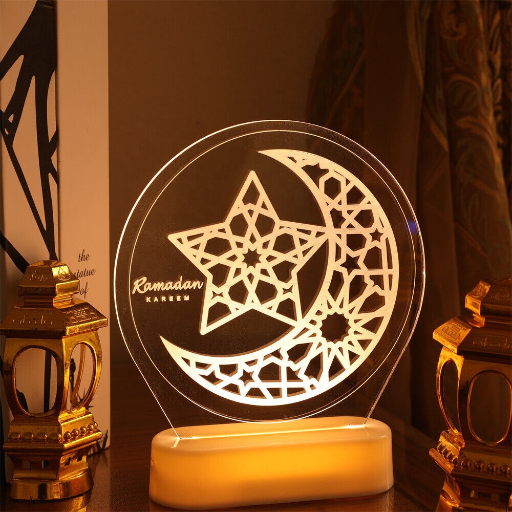 3D Nachtlampje Tafellamp, LED Ramadan Decoratie Licht Home