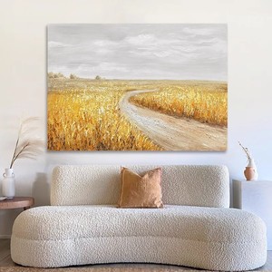 Pintura al Óleo Abstracta, Paisaje de Avenida Dorada, Efecto Visual 3D, Pintado a Mano, Sin Marco, Arte para Pared de Sala de Estar/Sofá - Product Image 3