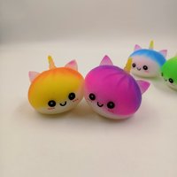 Joyefly Unicorn Dumpling Squishy Blind Box 12Pcs Rainbow Gradient Squeeze Fidget Toy TPR Sensory Stress Relief Gift Set for 14