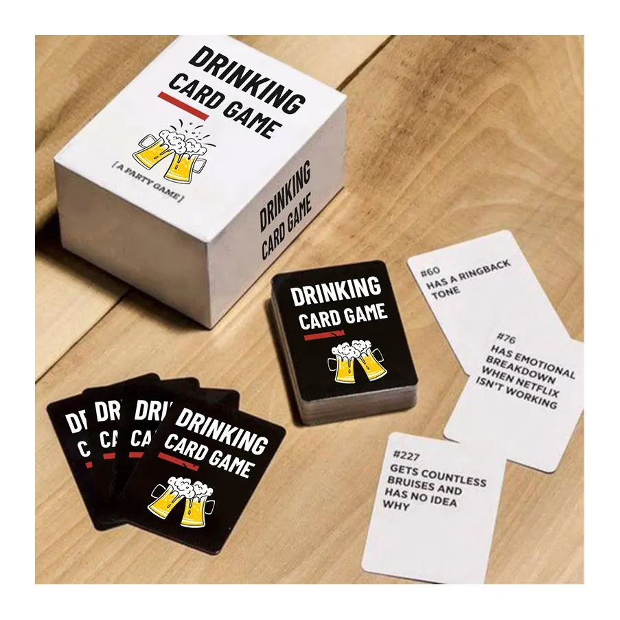 Fabricant impression personnalisée Design Party Bar KTV jouer à boire jeu de cartes pour adultes famille ami jeu de société amusant