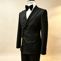 Jas Pria Ukuran Besar untuk Pernikahan Formal 2 Potong Model Double Breasted Bahan Bernapas Tuxedo Pengantin Pria untuk Pesta Malam dan Bisnis