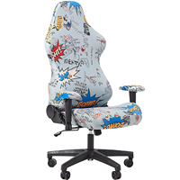 Housse de siège de chaise de jeu inclinable pour ordinateur élastique extensible avec housse d'accoudoir, excellent tissu, motif personnalisable