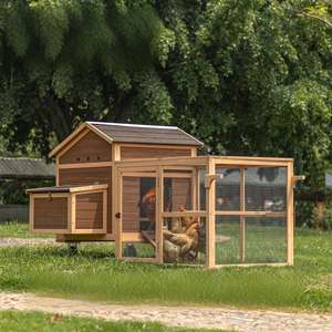 Büyük sürdürülebilir ahşap tavuk kümesi açık yağmur geçirmez güneş koruyucu çift duvar sıcak üreme kafesi oturma odası için - Product Image 1