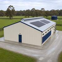 Nave Avícola de Estructura de Acero para Granja de Pollos, con Techo de Paneles Solares y Ventilación, Diseño a Medida