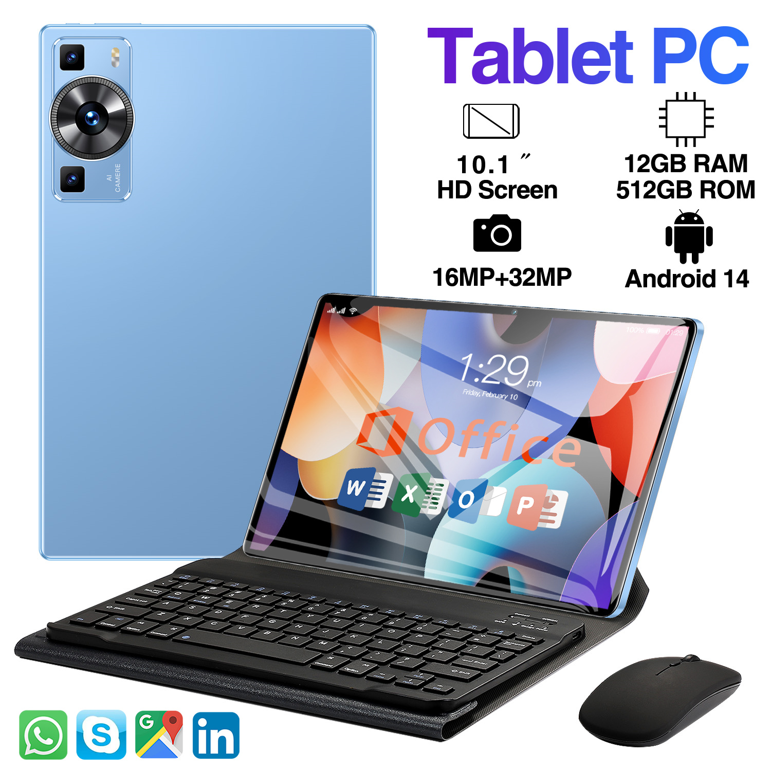 12gb + 512gb Android Tablet Pc With Mtk Processor & 10.1