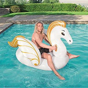 Inflatable Unicorn Float 200cm White PVC Outdoor Pool Ride For Adults And Kids - Product Image 2