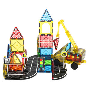 마그네틱 빌딩 블록 크레인 <span class=keywords><strong>STEM</strong></span> 장난감 마그네틱 타일 도로 세트 어린이 장난감 3 세 이상 소년 소녀 유아 - Product Image 2