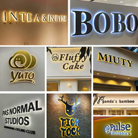 Lettres lumineuses LED 3D en acrylique et acier inoxydable avec logo personnalisé, rétroéclairées, vente en gros directe usine