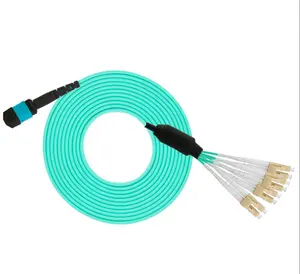 1M MPO Female To LC UPC Duplex 12 Fibers LSZH OM3 50/125 Multimode Elite Breakout Cable