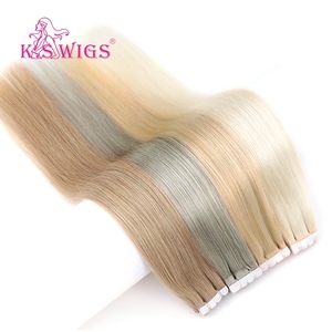 Extensiones de cabello en cinta K.SWIGS de 12-28 pulgadas, cabello humano virgen Remy chino de doble trama, cómodas, ligeras y naturales. - Product Image 1