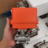Vanne à boisseau sphérique électrique de précision en acier inoxydable, à filetage interne, trois pièces, haute température, OEM