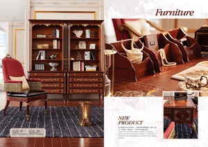 Meja Kantor Eksekutif Antik Ruang Belajar Rumah Elegan dengan Laci - Product Image 5