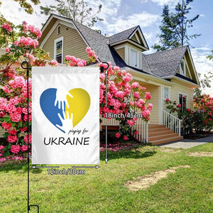 Produit promotionnel Offre Spéciale drapeaux de jardin 30x45cm drapeau de jardin personnalisé Double face en lin, colombe de la paix ukrainien - Product Image 4