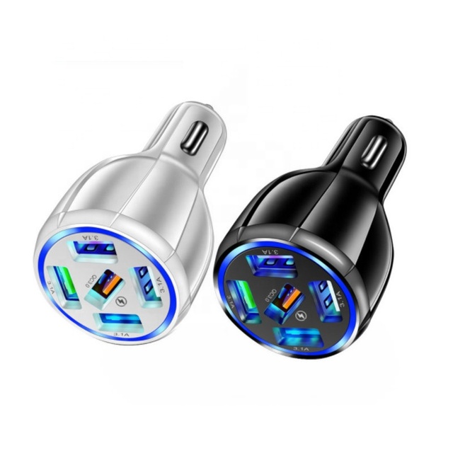 Wholesale 15A QC 3.0 5 Port USB Car Charger Universal 5 USB Car USB Charger QC 3.0 18W Fast Adapter Charger for Mobile Phone