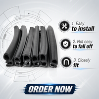 Tira de Sellado en Forma de U de EPDM Personalizable, Resistente al Envejecimiento, Anticolisión, Absorción de Impactos, Adecuada para Puertas y Ventanas de Automóviles