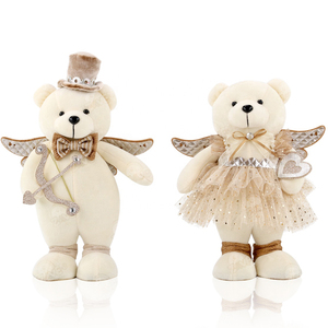 ZAVES 23-Zoll handgemachte Bär Braut Puppe Brautkleid Stofftier mit PP Baumwolle Füllung Stress abbau Überraschung geschenk für Kinder/Mädchen - Product Image 3