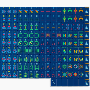 Ensemble de <span class=keywords><strong>Mahjong</strong></span> Américain Minimaliste Bleu Amiral en Acrylique Mono-couche avec Supports pour Soirées de Jeu en Famille, Achat en Gros, Logo Personnalisé - Product Image 1