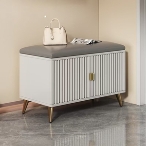 Meuble à chaussures mural avec rangement intégré à la porte d'entrée, banc multi-niveaux avec fonction de siège, armoire à chaussures - Product Image 5