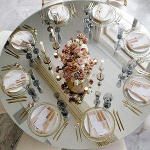Luxury <strong>Wedding</strong> Event <strong>Table</strong> <strong>Decorations</strong> 60inches PVC Flexible Round <strong>Table</strong> <strong>Top</strong> Reflective Acrylic <strong>Table</strong> Mirror Sheet - Product Image 2