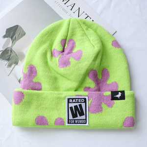 Oem hip hop Chất lượng cao đầy màu sắc ấm áp đan mùa đông Beanies tùy chỉnh tất cả các trên in Jacquard thiết kế logo trượt tuyết hoa <span class=keywords><strong>hat</strong></span> - Product Image 1