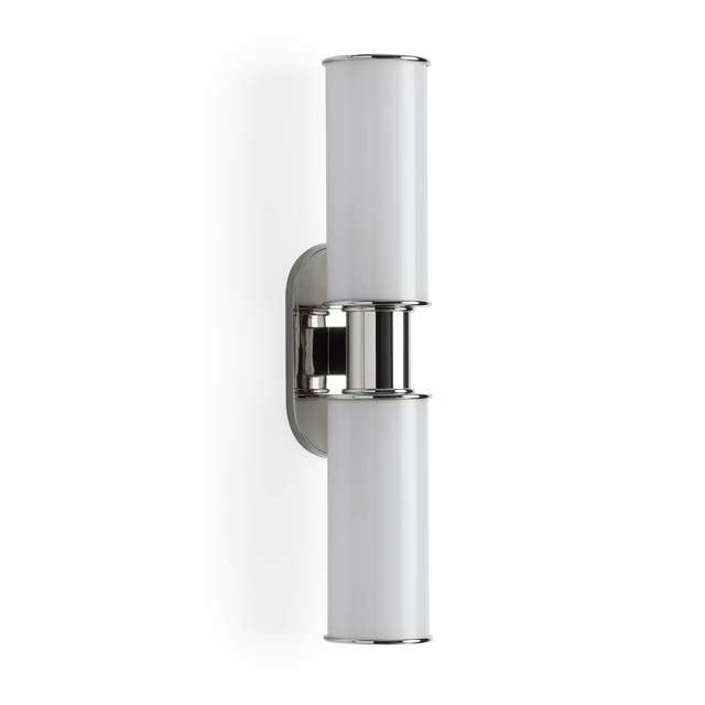 Harlin Double Sconce in Milk Glass Bathroom Vanity Lighting Chrome Wall Lamp E26 Base for Home Office Bedroom Indoor Use