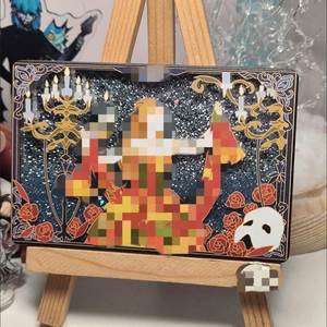 Porte-clés liquide en acrylique transparent à motif de dessin animé personnalisé imprimé UV, avec bloc d'huile flottant, tendance et stylé - Product Image 6