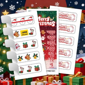 Boletos de Raspar con Cinco Sellos, <span class=keywords><strong>Precio</strong></span> Mayorista de Fábrica, Impresión Digital CMYK, para Navidad en EE. UU. - Product Image 2